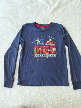 Polo Ralph Lauren US Open 2021 Tennis Graphic Long Sleeve T-Shirt Navy